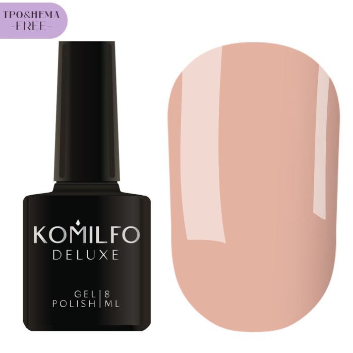 Гель-лак Komilfo Deluxe Series №D015, бежево-рожевий, 8 мл (HEMA/TPO free)