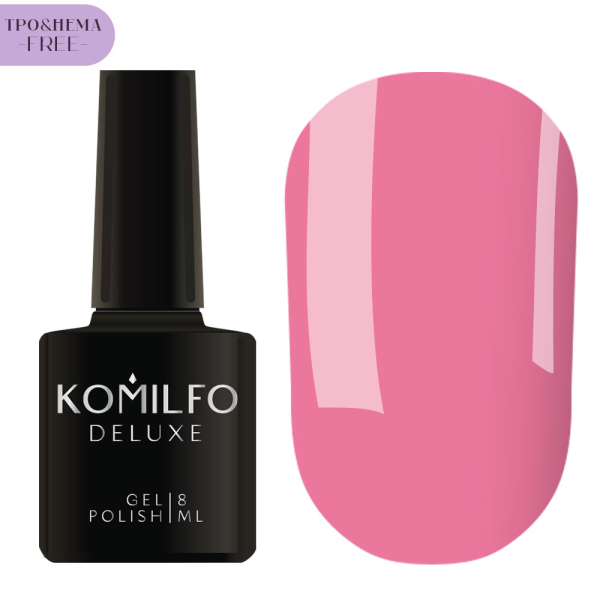 Гель-лак Komilfo Deluxe Series №D021, яскраво-рожевий, 8 мл (HEMA/TPO free)