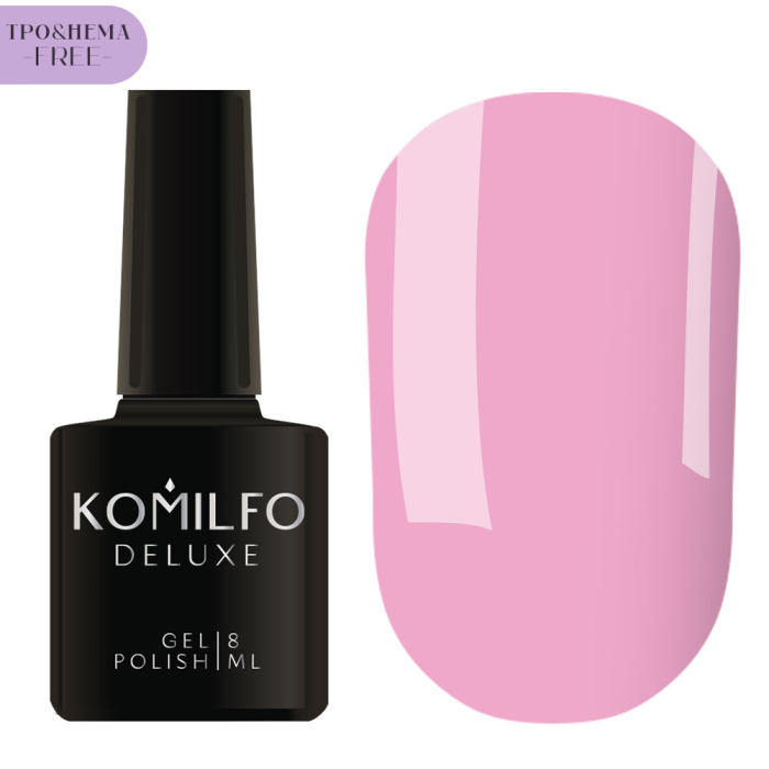 Гель-лак Komilfo Deluxe Series №D023, розовый, 8 мл (HEMA/TPO free)