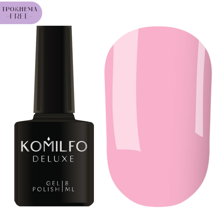 Гель-лак Komilfo Deluxe Series №D024, рожевий фламінго, 8 мл (HEMA/TPO free)