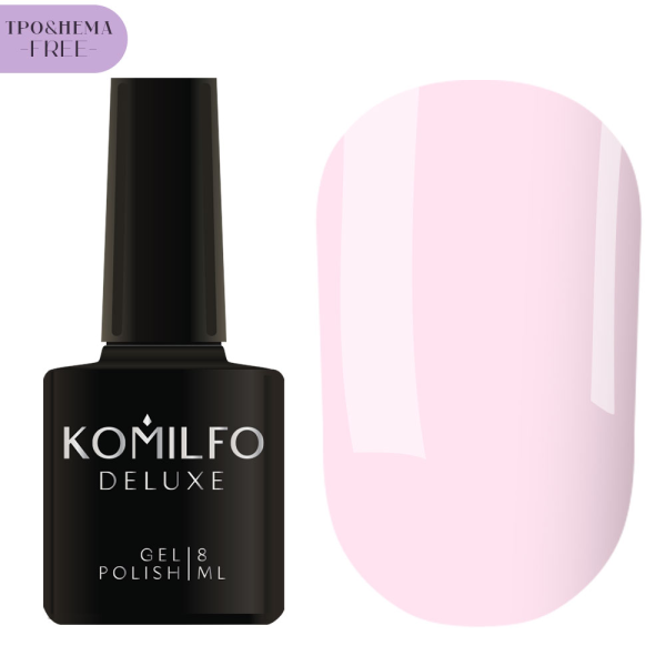 Гель-лак Komilfo Deluxe Series №D033, ніжно-рожевий, 8 мл (HEMA/TPO free)
