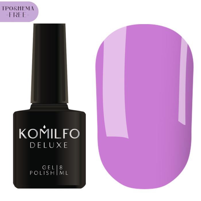 Гель-лак Komilfo Deluxe Series №D046, бузково-фіолетовий, 8 мл (HEMA/TPO free)