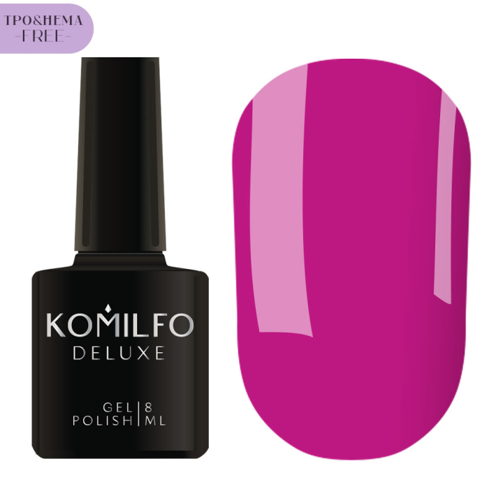 Гель-лак Komilfo Deluxe Series №D050, малинова фуксія, 8 мл (HEMA/TPO free)