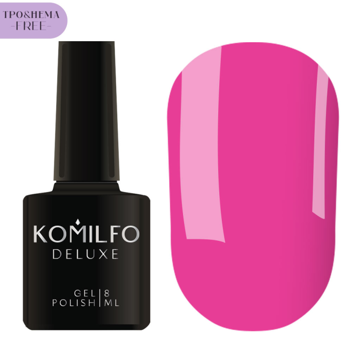 Гель-лак Komilfo Deluxe Series №D051, яскраво-рожевий, 8 мл (HEMA/TPO free)