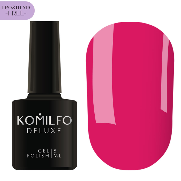 Гель-лак Komilfo Deluxe Series №D053, малиновий, 8 мл (HEMA/TPO free)