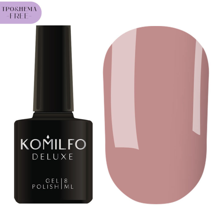 Гель-лак Komilfo Deluxe Series №D059, пилово-рожевий, 8 мл (HEMA/TPO free)