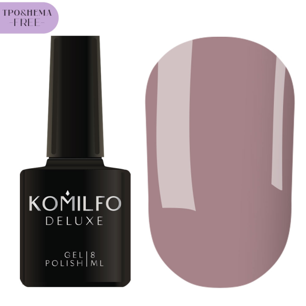 Гель-лак Komilfo Deluxe Series №D064, пыльно-лавандовый, 8 мл (HEMA/TPO free)