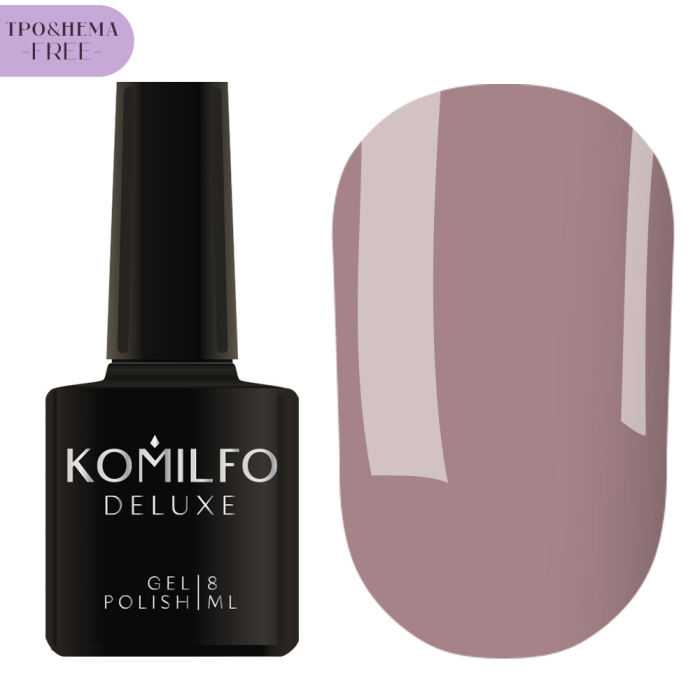 Гель-лак Komilfo Deluxe Series №D064, пыльно-лавандовый, 8 мл (HEMA/TPO free)