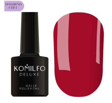Гель-лак Komilfo Deluxe Series №D086, червоний, 8 мл (HEMA/TPO free)