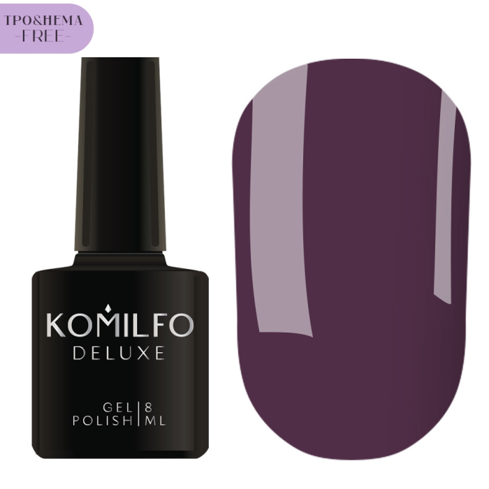 Гель-лак Komilfo Deluxe Series №D105, темная слива, 8 мл (HEMA/TPO free)