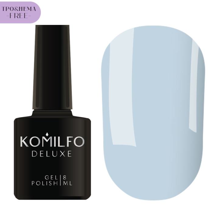 Гель-лак Komilfo Deluxe Series №D136, небесно-голубой, 8 мл (HEMA/TPO free)