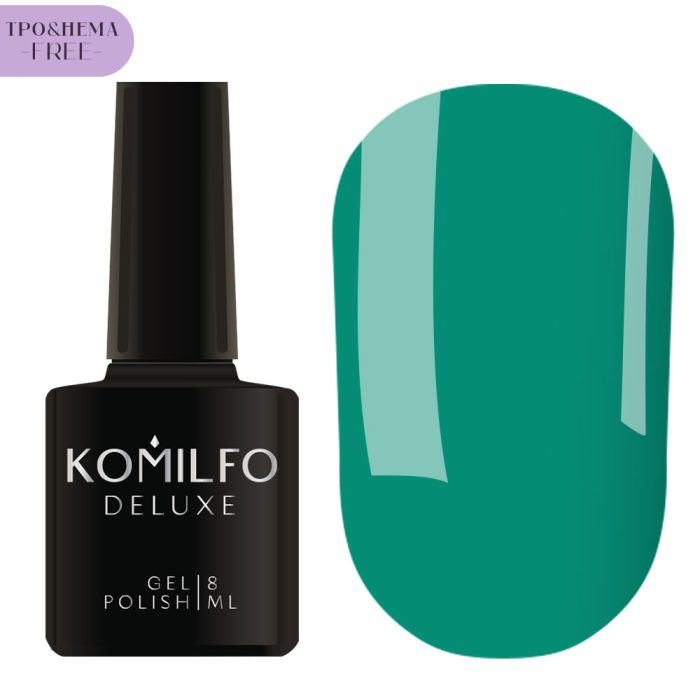 Гель-лак Komilfo Deluxe Series №D152, холодний бірюзовий, 8 мл (HEMA/TPO free)