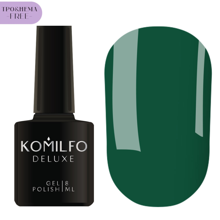 Гель-лак Komilfo Deluxe Series №D153, тёмный изумруд, 8 мл (HEMA/TPO free)