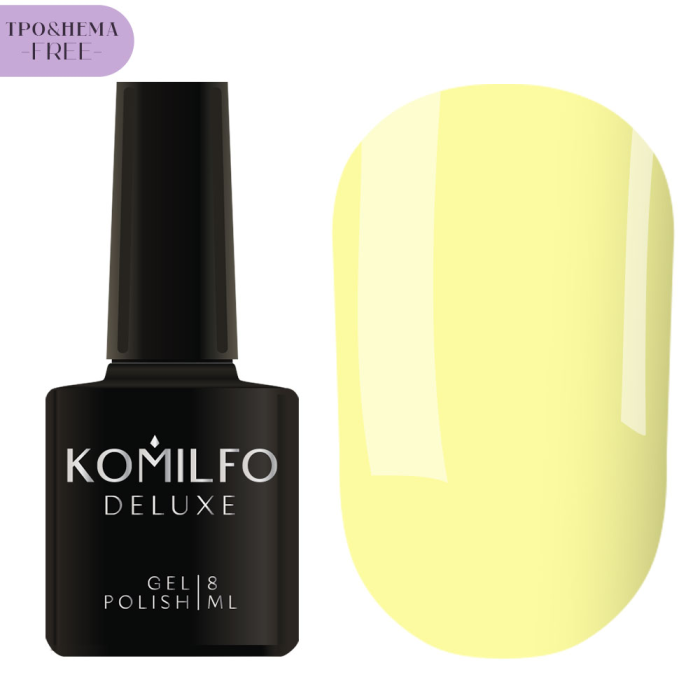 Гель-лак Komilfo Deluxe Series №D168, желтый, 8 мл (HEMA/TPO free)