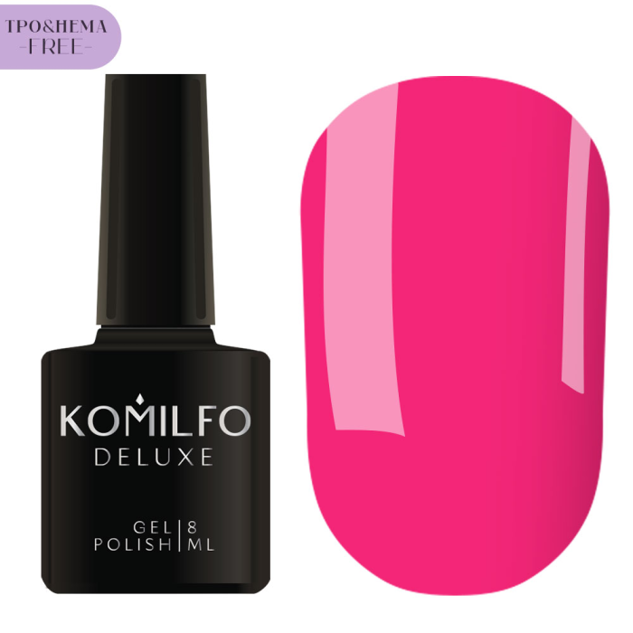 Гель-лак Komilfo Deluxe Series №D174, розовый неон, 8 мл (HEMA/TPO free)