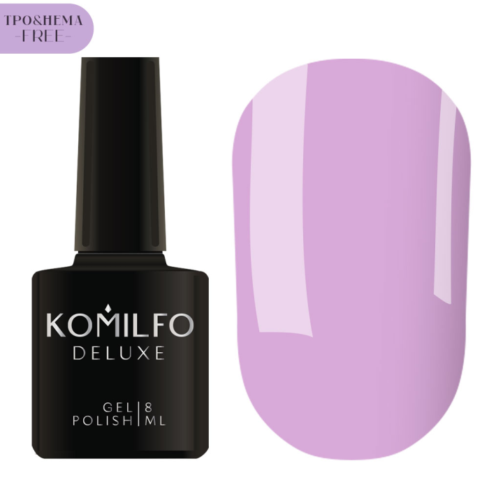 Гель-лак Komilfo Deluxe Series №D183, ніжно-лавандовий, 8 мл (HEMA/TPO free)