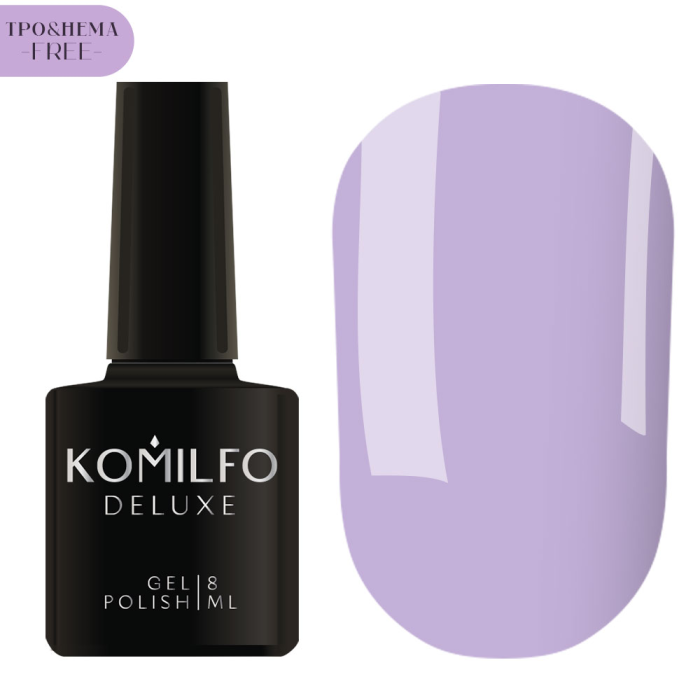 Гель-лак Komilfo Deluxe Series №D185, нежная лаванда, 8 мл (HEMA/TPO free)