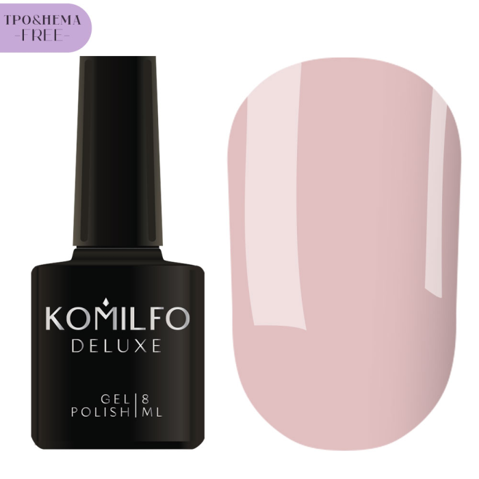 Гель-лак Komilfo Deluxe Series №D200, пудрово-рожевий, 8 мл (HEMA/TPO free)