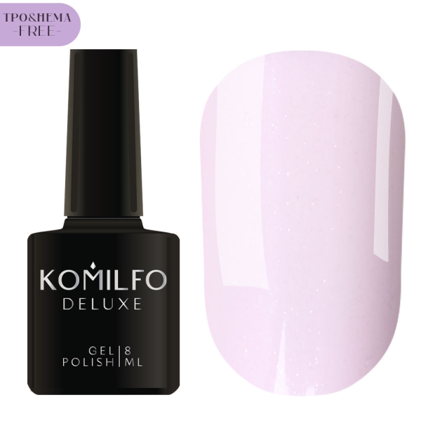 Гель-лак Komilfo Deluxe Series №D201, рожевий з шиммером, 8 мл (HEMA/TPO free)