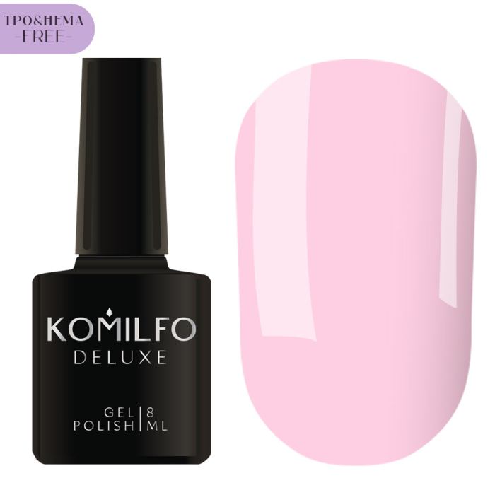 Гель-лак Komilfo Deluxe Series №D211, ніжно-рожевий, 8 мл (HEMA/TPO free)