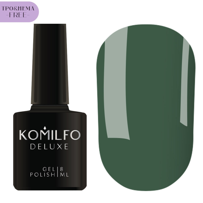 Гель-лак Komilfo Deluxe Series №D218, смарагдовий, 8 мл (HEMA/TPO free)