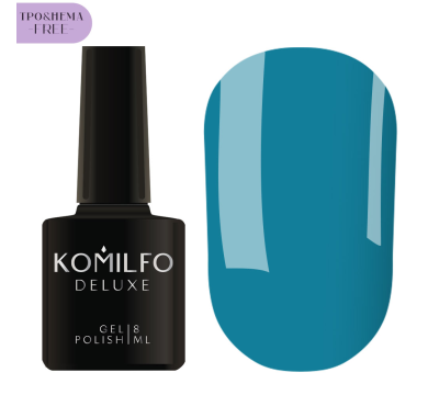 Гель-лак Komilfo Deluxe Series №D219, бірюзовий, 8 мл (HEMA/TPO free)