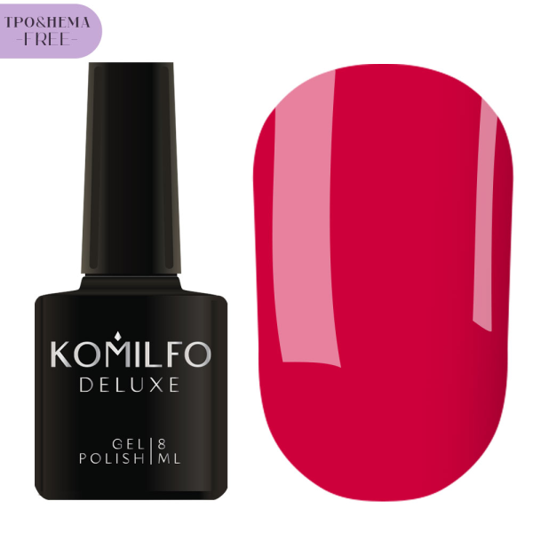 Гель-лак Komilfo Deluxe Series №D228, красно-малиновый, 8 мл (HEMA/TPO free)