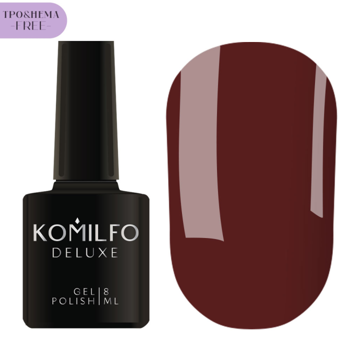 Гель-лак Komilfo Deluxe Series №D232, теплий винний, 8 мл (HEMA/TPO free)