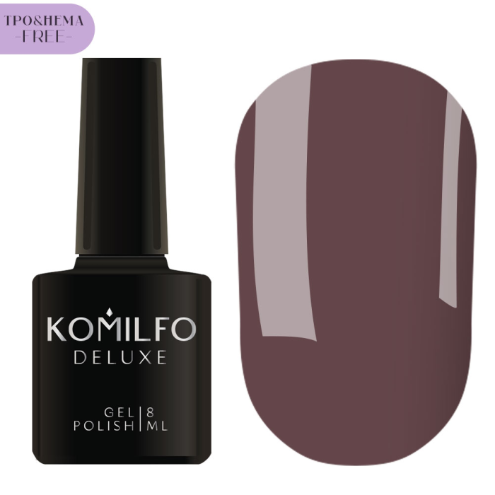 Гель-лак Komilfo Deluxe Series №D234, пильний рожево-коричневий, 8 мл (HEMA/TPO free)