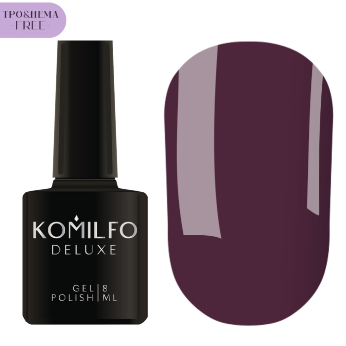 Гель-лак Komilfo Deluxe Series №D241, сливово-бордовий, 8 мл (HEMA/TPO free)
