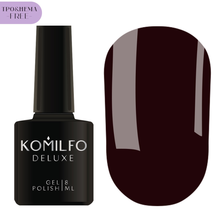 Гель-лак Komilfo Deluxe Series №D300, бордово-винний, 8 мл (HEMA/TPO free)