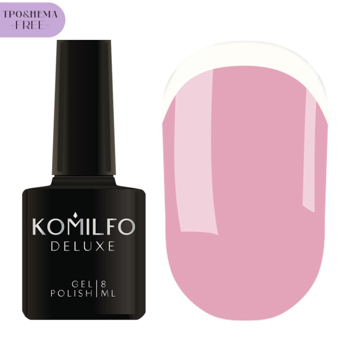Гель-лак Komilfo French Collection №F006, хмарно-рожевий, 8 мл (HEMA/TPO free)