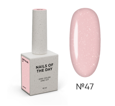 NAILSOFTHEDAY Bottle Gel №47 Shimmer - надміцний гель, рожевий з шиммером, 10 мл