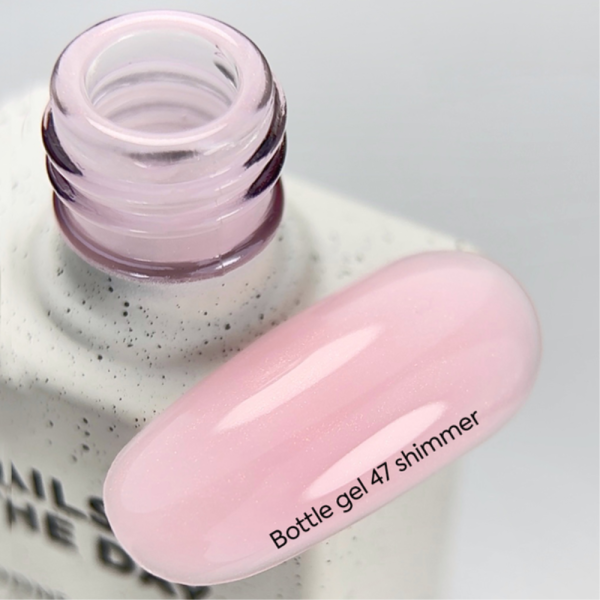 NAILSOFTHEDAY Bottle Gel №47 Shimmer - надміцний гель, рожевий з шиммером, 10 мл
