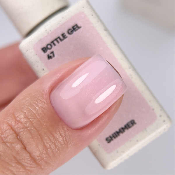 NAILSOFTHEDAY Bottle Gel №47 Shimmer - надміцний гель, рожевий з шиммером, 10 мл