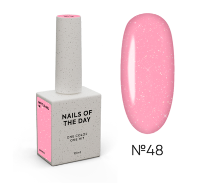 NAILSOFTHEDAY Bottle Gel №48 Shimmer - сверхпрочный гель, розовый с шиммером, 10 мл