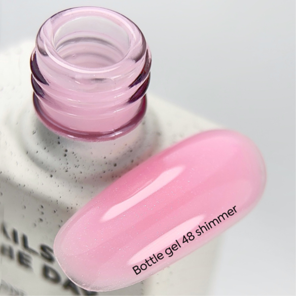 NAILSOFTHEDAY Bottle Gel №48 Shimmer - сверхпрочный гель, розовый с шиммером, 10 мл