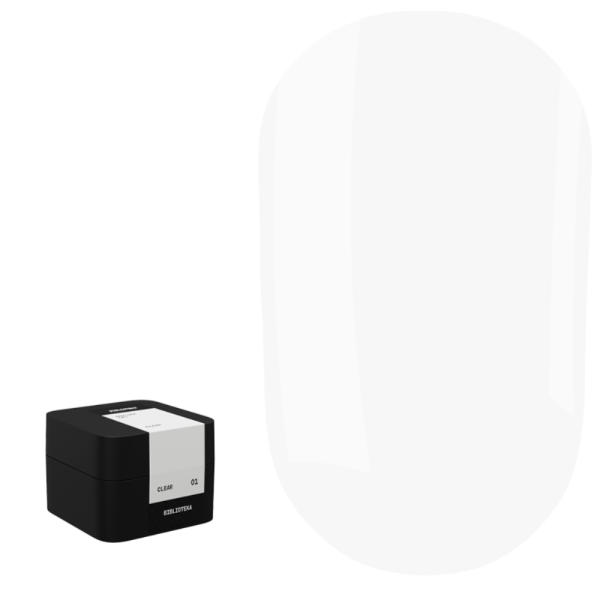 Гель для нарощування Biblioteka Builder Gel №01 Clear, прозорий, 15 мл