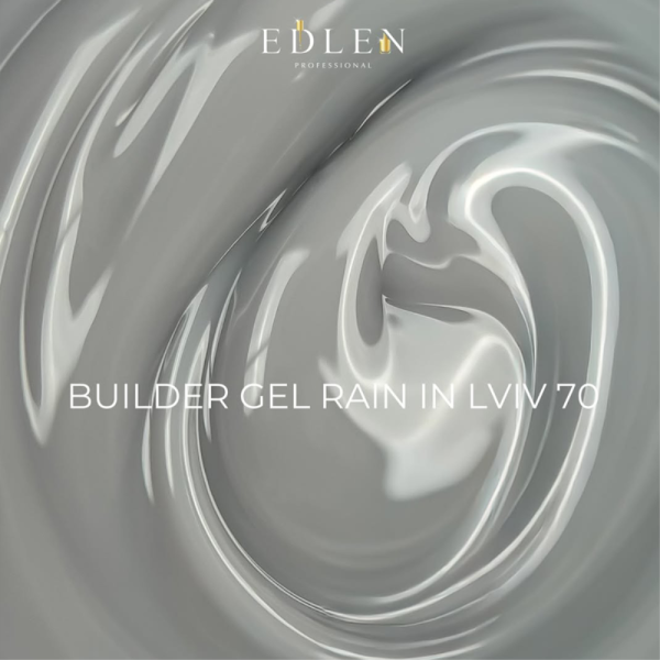 Гель для нарощування Edlen Builder Gel Rain In Lviv №70 - гель для нарощування, світло-сірий, 15 мл