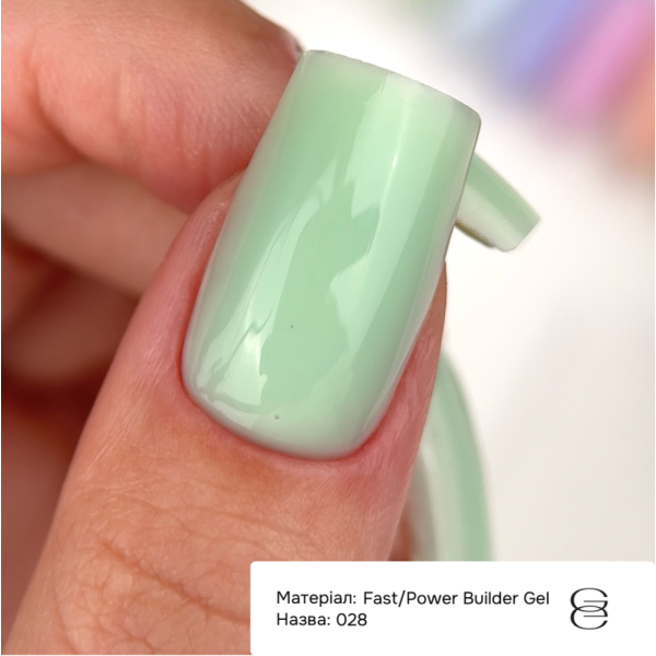 Гель для нарощування GEMELY Power Builder Gel №028, м'ятний, 15 мл