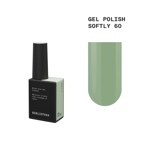 Гель-лак Biblioteka Gel Polish №60 Softly, зелений, 10 мл