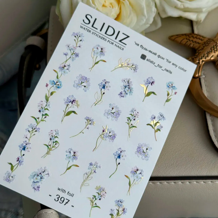 Фольгований слайдер-дизайн SLIDIZ №397, квіти