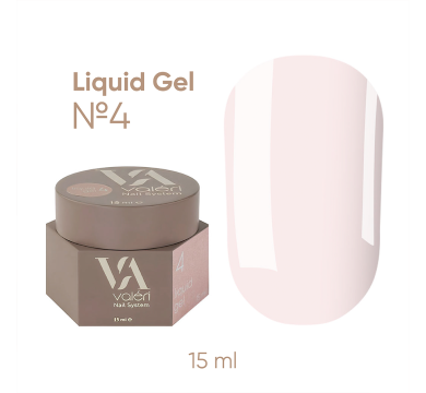 Гель жидкий Valeri Liquid Gel №04, молочно-розовый, 15 мл
