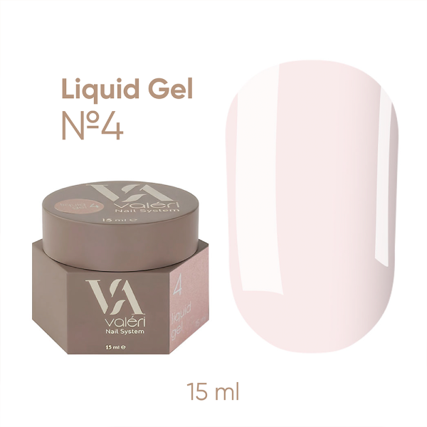 Гель рідкий Valeri Liquid Gel №04, молочно-рожевий, 15 мл