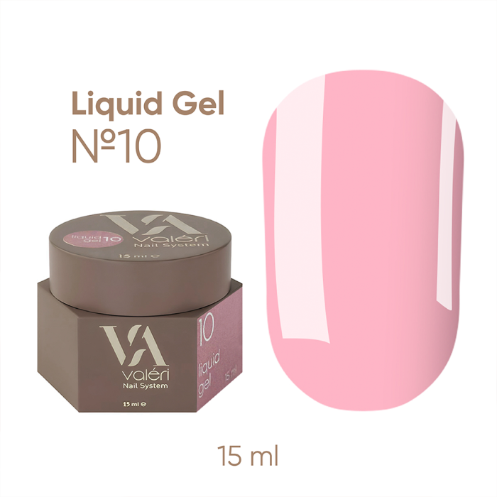 Гель рідкий Valeri Liquid Gel №10, ніжно-рожевий, 15 мл