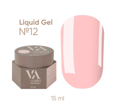 Гель рідкий Valeri Liquid Gel №12, рожевий нюд, 15 мл
