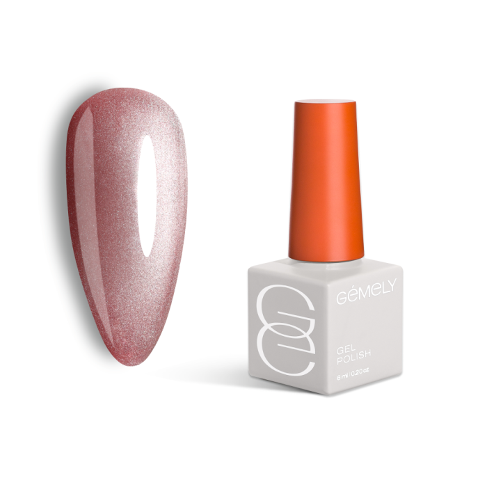 Гель-лак кошачий глаз GEMELY Cat Color №020, пудрово-розовый, 6 мл
