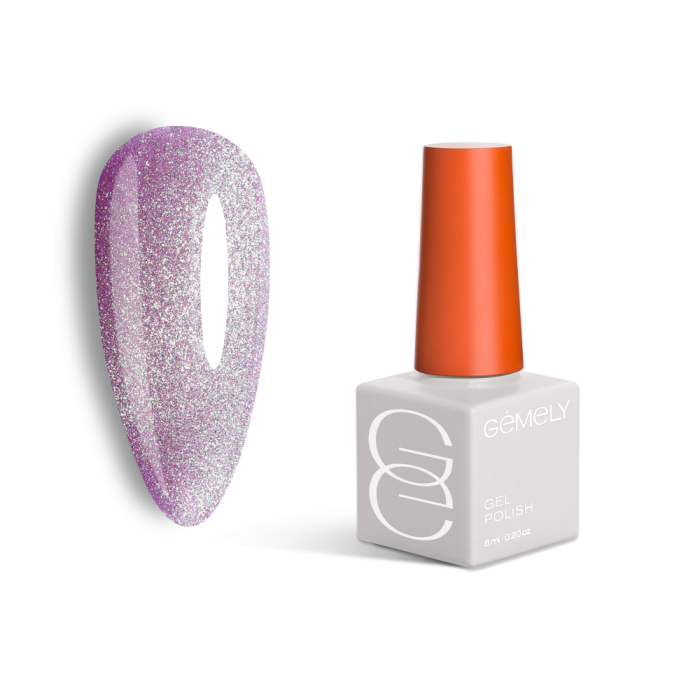 Гель-лак кошачий глаз GEMELY Cat Color №023, лилово-розовый, 6 мл