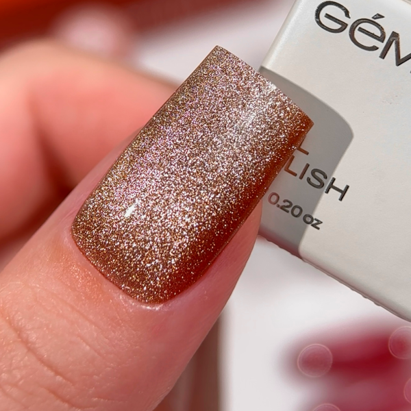 Гель-лак кошачий глаз GEMELY Cat Color №024, золотисто-коричневый, 6 мл