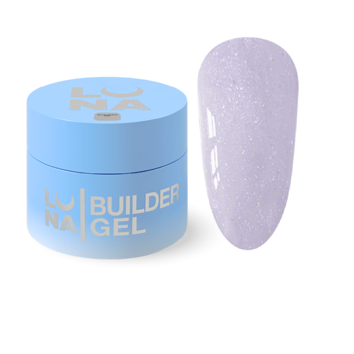 Гель для нарощування LUNA Shimmer Gel №06, ліловий з шиммером, 15 мл